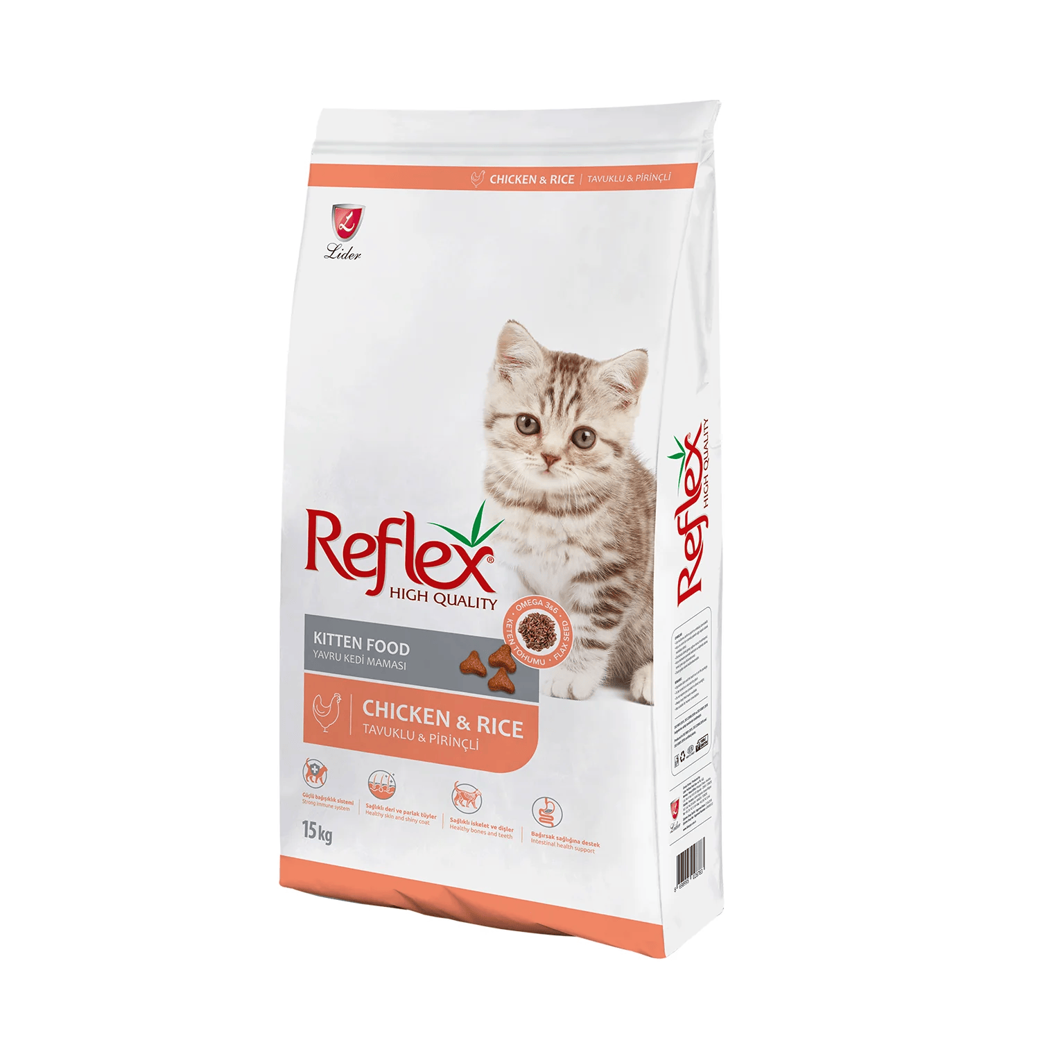  غذای خشک بچه گربه رفلکس با طعم مرغ و برنج 15 REFLEX KITTEN FOOD Chicken & Rice 