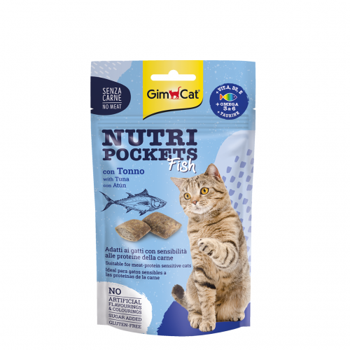  تشویقی گربه جیم کت با طعم ماهی تن GIMCAT NUTRI POCKETS Tuna 