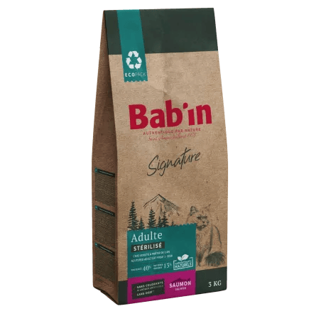  غذای خشک مخصوص گربه بالغ عقیم شده بابین با طعم ماهی سالمون - Babin Adult Sterilised cat With Salmon 