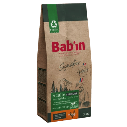  غذای خشک مخصوص گربه بالغ عقیم شده بابین با طعم مرغ - Babin Adult Sterilised With Chicken 