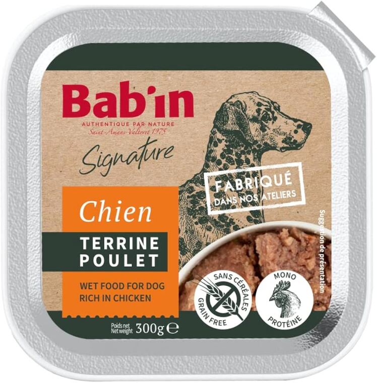 غذای کاسه ای سگ بالغ بابین با طعم مرغ - Babin Wet Food for Dog Rich in Chicken