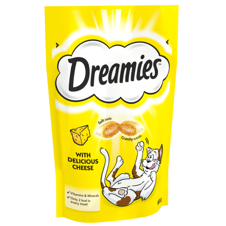 تشویقی گربه دریمیز با طعم پنیر Dreamies With Delicious Cheese