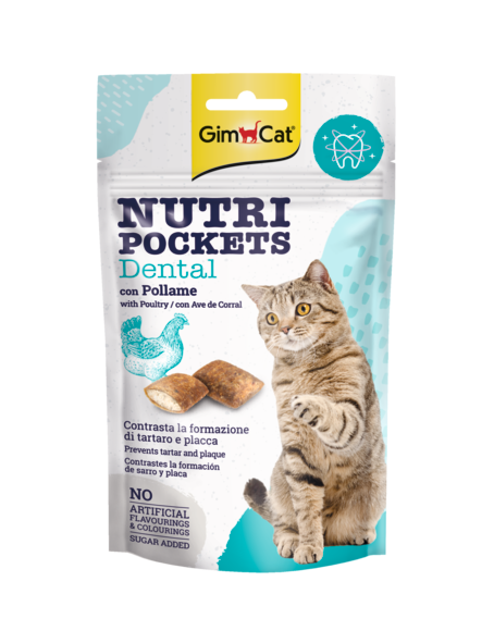 تشویقی گربه جیم کت با طعم مرغ GIMCAT NUTRI POCKETS Dental