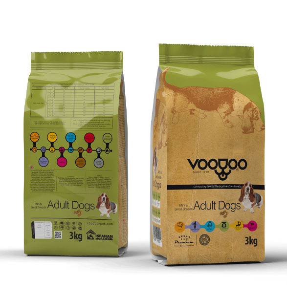 غذای خشک سگ بالغ نژاد کوچک و خیلی کوچک وودوو VOODOO Adult Dog Food