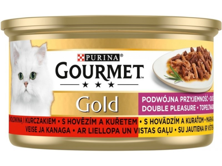 کنسرو غذای گربه پورینا گورمت گلد گوشت گاو و مرغ PURINA GOURMET GOLD Beef Chicken