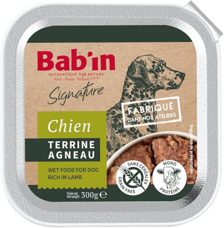 غذای کاسه ای سگ بالغ بابین با طعم گوشت گوسفند - Babin Wet Food for Dog Rich in Lamb