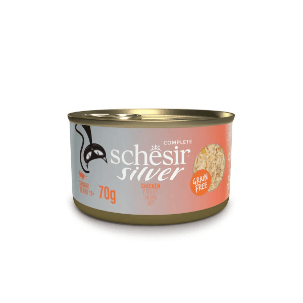 کنسرو غذای گربه سیلور شسیر با طعم مرغ - Schesir Silver Chicken Wet Cat Food