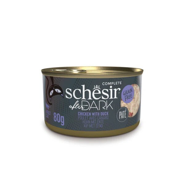 کنسرو گربه افتر دارک شسیر با طعم مرغ و اردک - Schesir After Dark Chicken with Duck Wet Cat Food