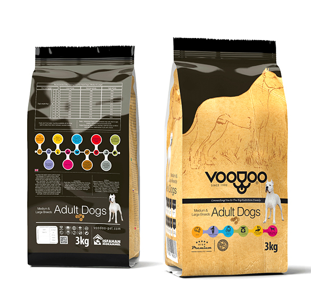  غذای خشک سگ بالغ نژاد بزرگ و متوسط وودوو VOODOO Adult Dog Food 