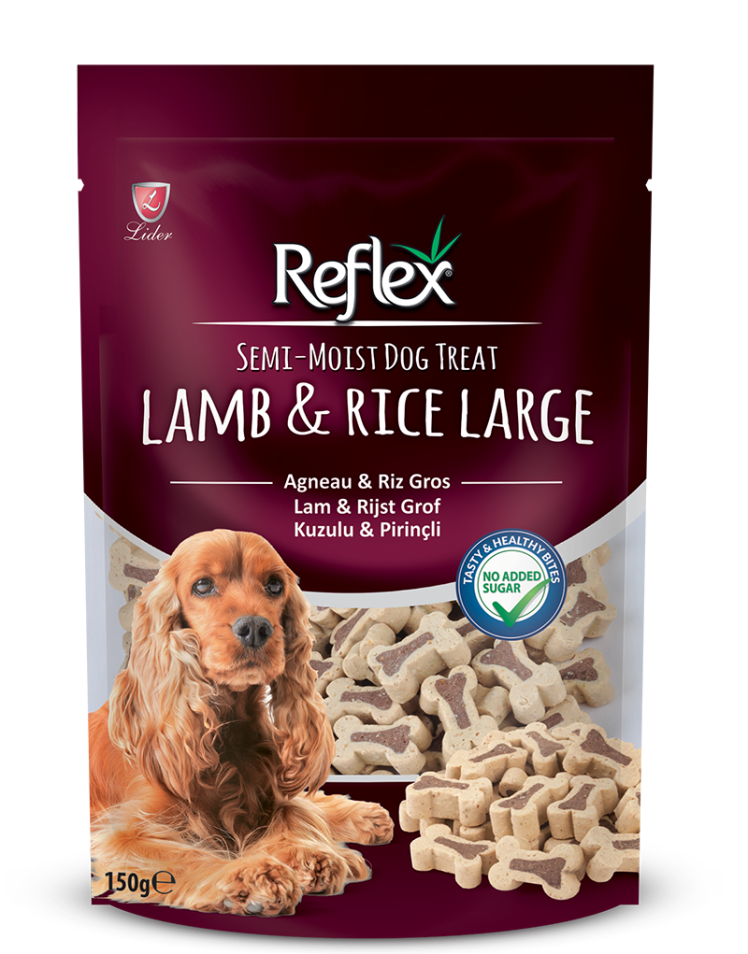 تشویقی سگ رفلکس گوشت گوسفند و برنج Reflex Dog Treat LAMB & RICE LARGE