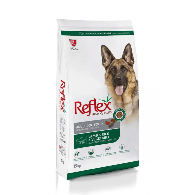 غذای خشک سگ بالغ رفلکس با طعم گوشت بره، برنج و سبزیجات - REFLEX Adult DOG Food Lamb, Rice & Vegetables