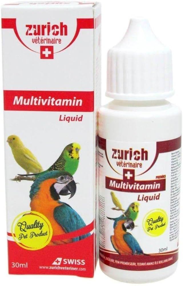  قطره مولتی ویتامین پرندگان زینتی زوریخ - Zurich Liquid Bird Multivitamin 