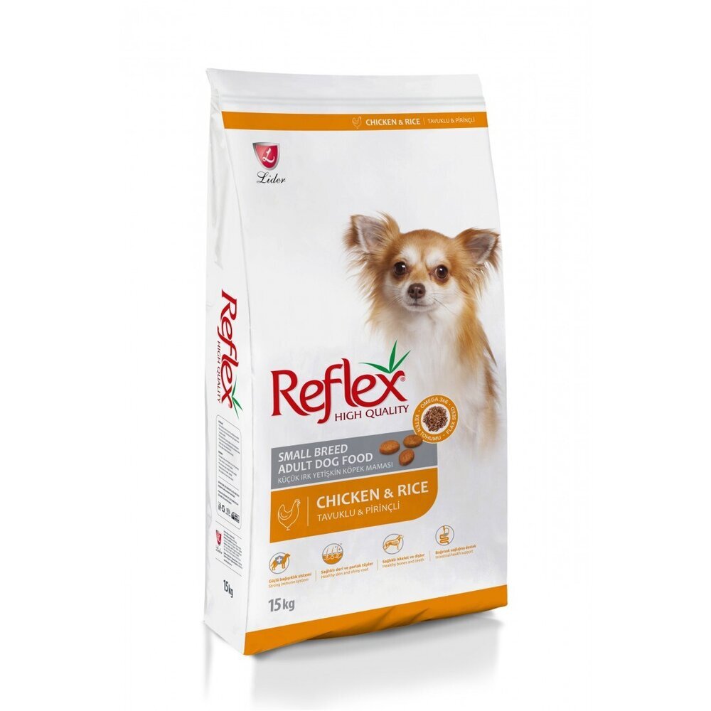  غذای خشک سگ بالغ نژاد کوچک رفلکس با طعم مرغ و برنج - REFLEX Small Breed Adult DOG Food Chicken & Rice 