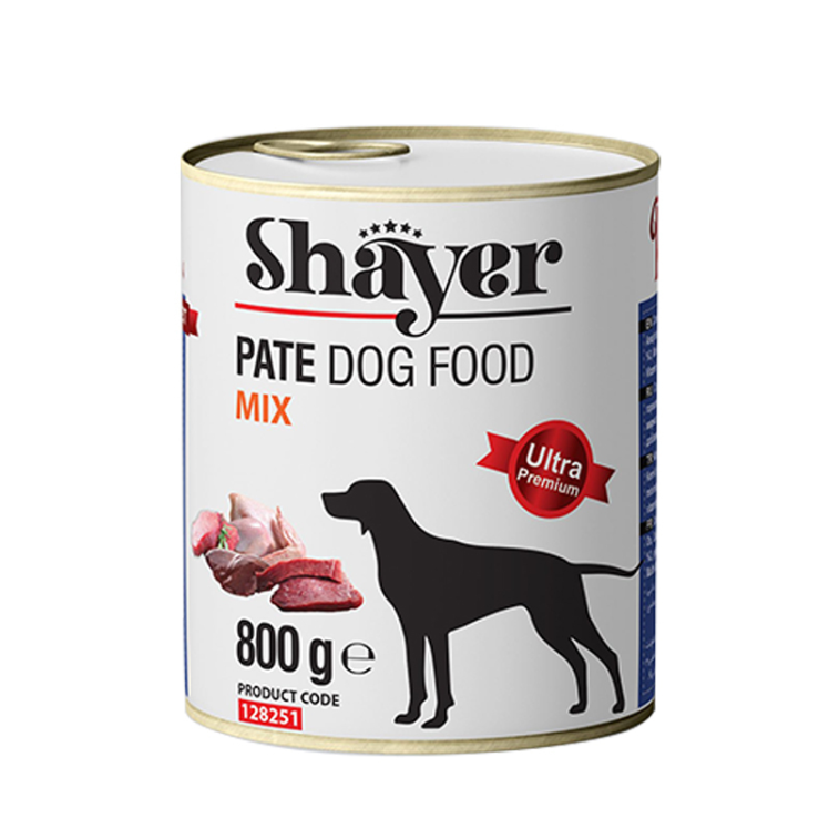 کنسرو غذای سگ شایر با طعم میکس گوشت Shayer Pate Dog Food MIX