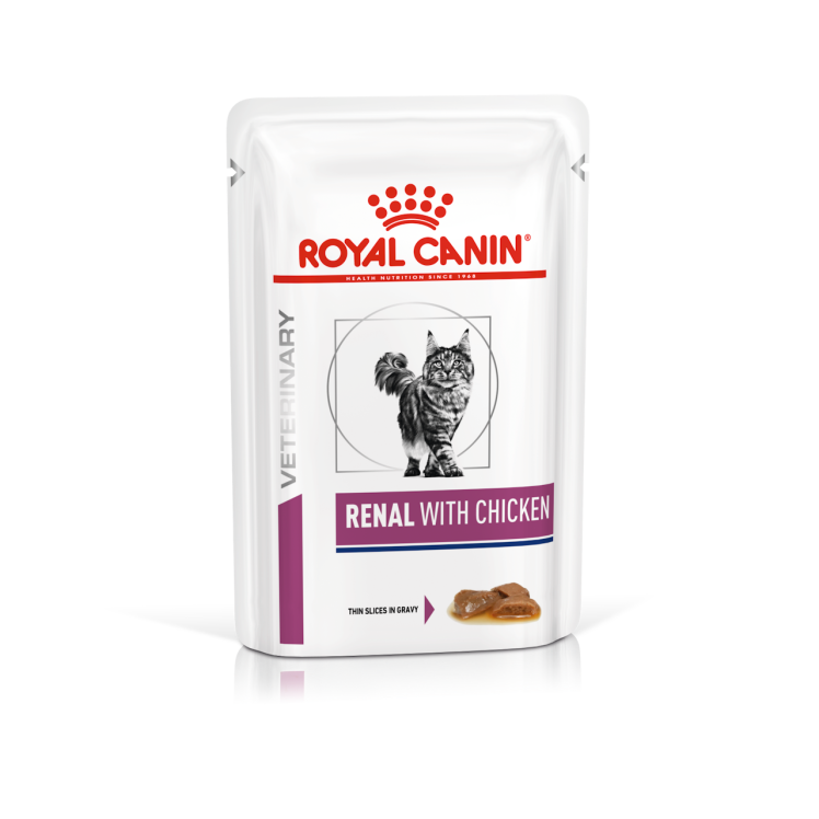 پوچ گربه رویال کنین رنال مرغ ROYAL CANIN RENAL with Chicken