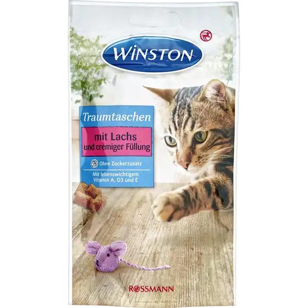  تشویقی گربه وینستون مغز دار ماهی سالمون و فیلینگ خامه Winston Traumtaschen 